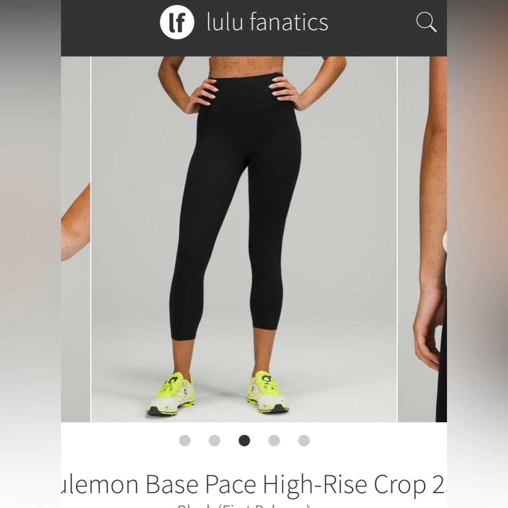EUC Lululemon Base Pace High Rise Crop tights / leggings, black, size 0